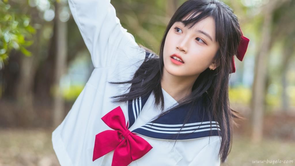 学生妹jk制服户外图片