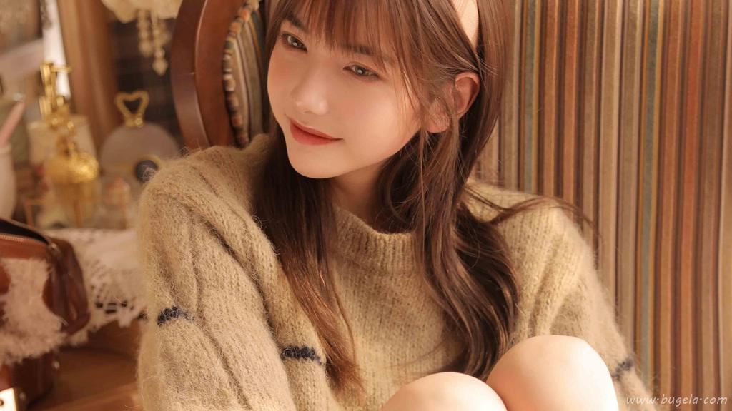 冬天暖色系美女图片