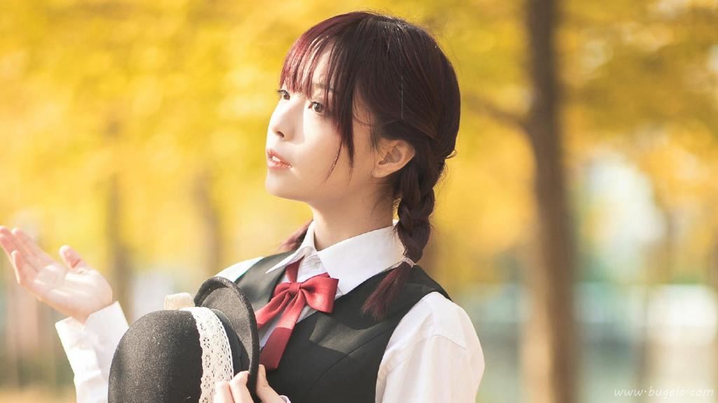 美女清纯学院风日系户外迷人图片