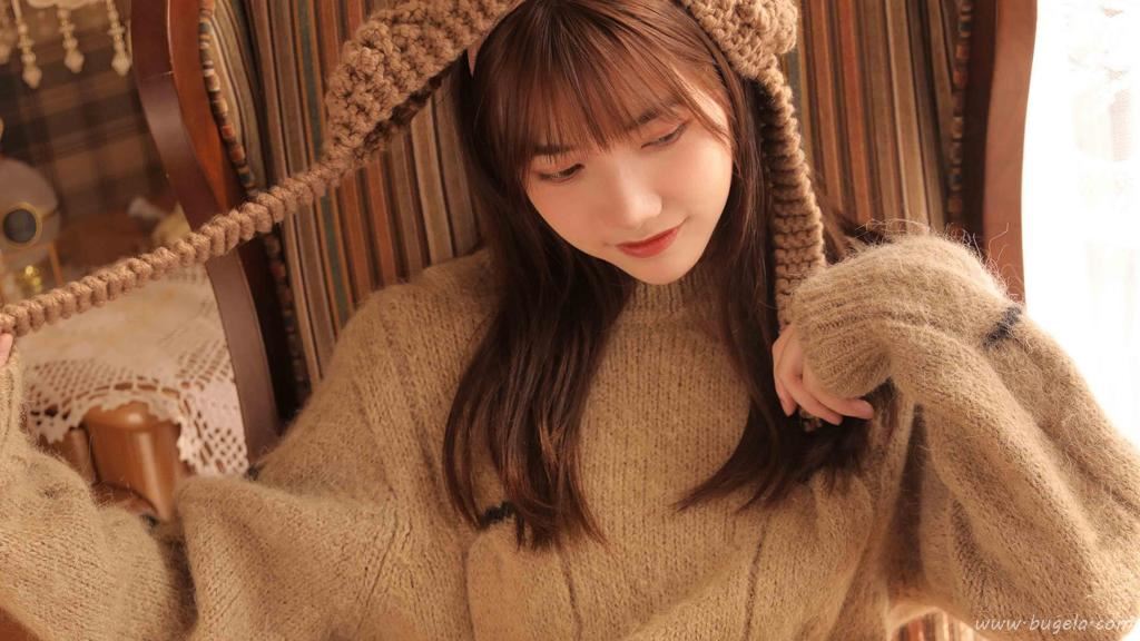 冬天暖色系美女图片
