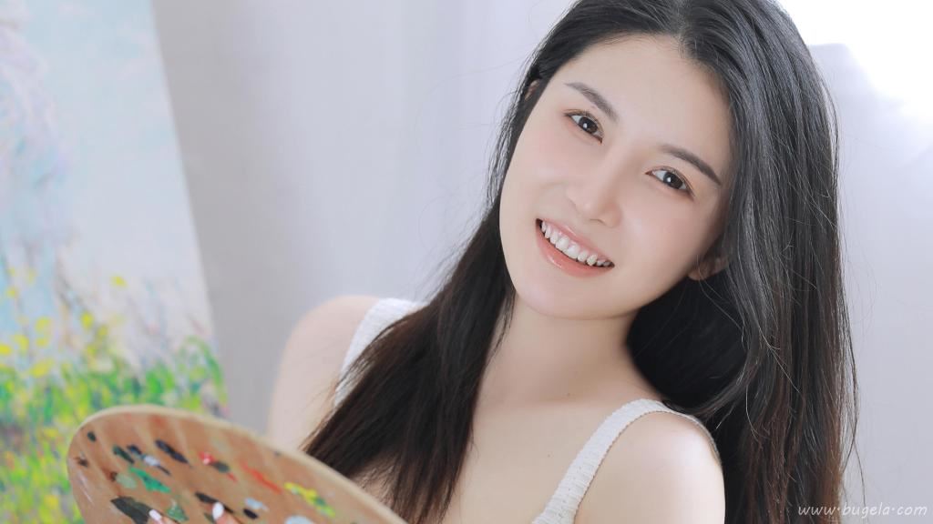 画画的文艺美女图片