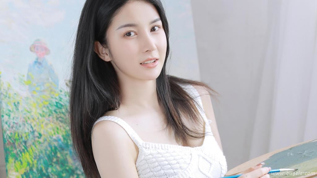 画画的文艺美女图片