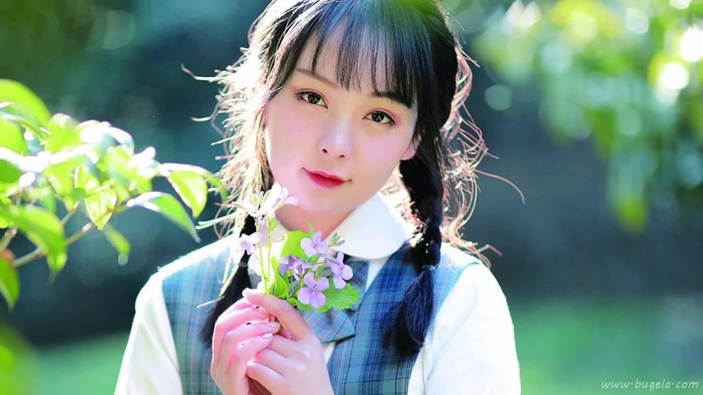 清秀美女户外清新图片