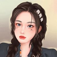 马尾辫女孩卡通头像 扎着马尾辫的小女孩动漫头像