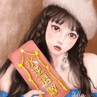 马尾辫女孩卡通头像 扎着马尾辫的小女孩动漫头像