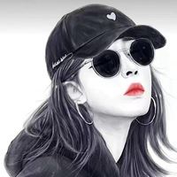 黑白可爱女生头像_黑白卡通头像女可爱