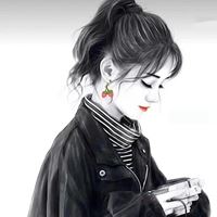 黑白可爱女生头像_黑白卡通头像女可爱