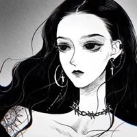 黑白手绘女生头像-手绘美女头像唯美黑白图片高清