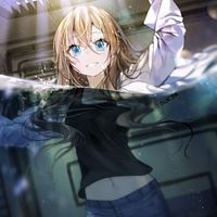 在水里的动漫女生头像-水手服动漫女头像可爱