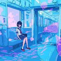 在水里的动漫女生头像-水手服动漫女头像可爱