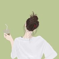 卡通女生背影头像小清新 简单的头像干净女生背影