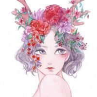 戴花环的女生图片唯美卡通|带花的图片头像唯美卡通女孩