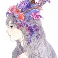 戴花环的女生图片唯美卡通|带花的图片头像唯美卡通女孩