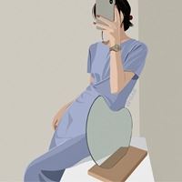 冷色调手绘图片-手绘黑暗系女孩高冷