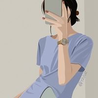 冷色调手绘图片-手绘黑暗系女孩高冷