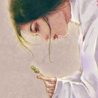 女生动漫真人手绘头像图片_手绘头像水彩仙女唯美