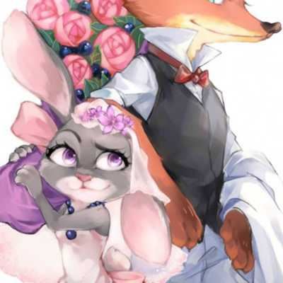 朱迪和尼克的情侣头像|尼克狐尼克和兔子朱迪情侣头像