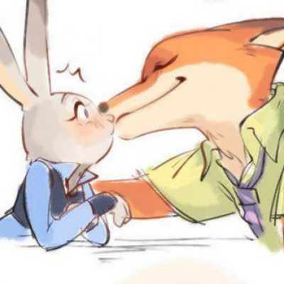 朱迪和尼克的情侣头像|尼克狐尼克和兔子朱迪情侣头像