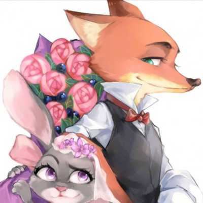 朱迪和尼克的情侣头像|尼克狐尼克和兔子朱迪情侣头像