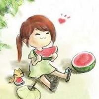 小女孩吃西瓜头像超萌-西瓜图片可爱头像女生