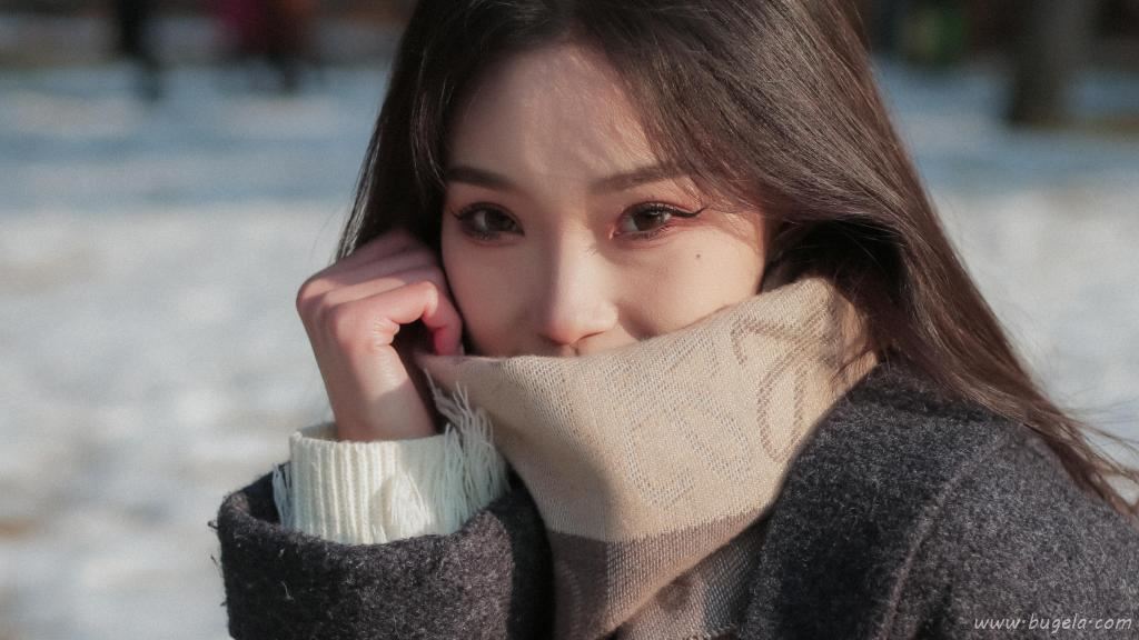 唯美雪景美女图片