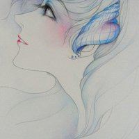 头像女生简单气质素描侧脸-素描女头像唯美有气质