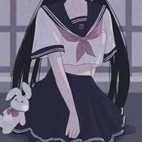 日系原宿风动漫女生头像 复古风手绘头像女