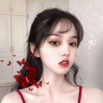 抖音红色系女生头像手绘|抖音最火的情侣头像红色系
