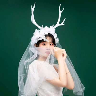 两个鹿角圣诞头像女可爱（圣诞情侣头像真人鹿角）