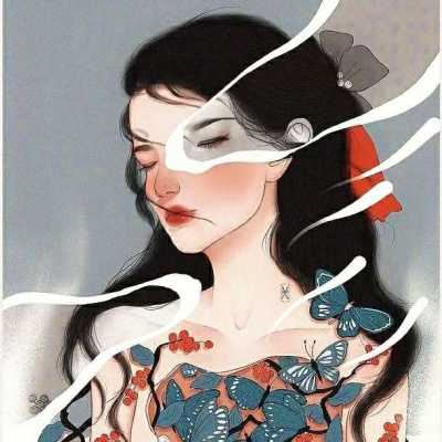 绘画头像成熟女|插画头像女小清新
