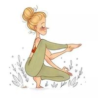 瑜伽女孩卡通头像_瑜伽动漫头像图片大全小女孩