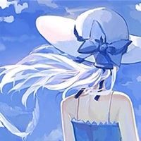 蓝色衣服的女生头像-蓝天女生头像