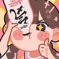 小男孩吸管喝牛奶头像（一个小女孩喝饮料的卡通头像）