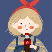 小男孩吸管喝牛奶头像（一个小女孩喝饮料的卡通头像）