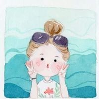 手绘卡通小女孩头像简约|白色可爱壁纸图片卡通