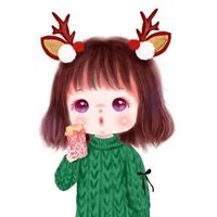 圣诞头像女可爱手绘|圣诞节图片手绘图片卡通
