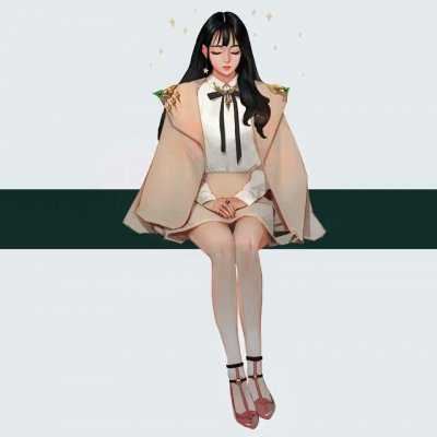 黑色手绘头像女生-女生漫画图片头像黑化