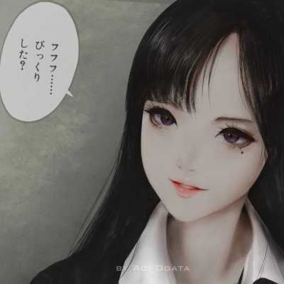 黑色手绘头像女生-女生漫画图片头像黑化