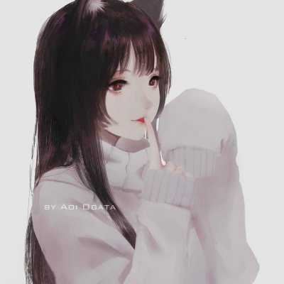 黑色手绘头像女生-女生漫画图片头像黑化