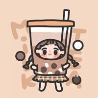 喝奶茶闺蜜头像可爱卡通-闺蜜头像饮料瓶子