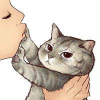 猫咪和主人的头像_女头抱着猫咪的头像