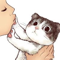 猫咪和主人的头像_女头抱着猫咪的头像