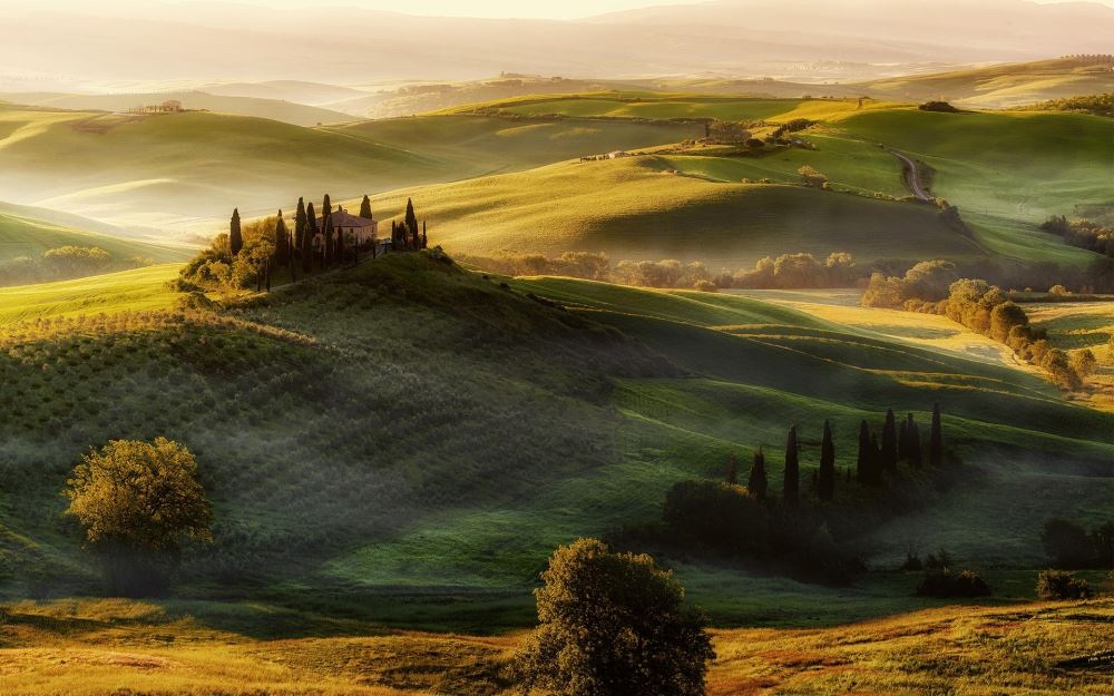 乡村绿色田园风景壁纸大全图片