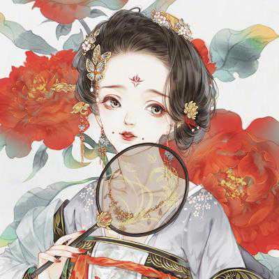 古风手绘头像女唯美-复古风手绘头像女