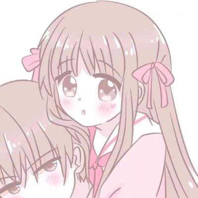 粉色系情侣头像可爱_美女心粉色系情侣头像