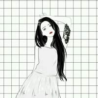 手绘黑白简约头像-手绘头像女生唯美黑白