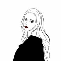 手绘黑白简约头像-手绘头像女生唯美黑白