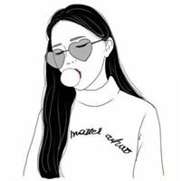 手绘黑白简约头像-手绘头像女生唯美黑白