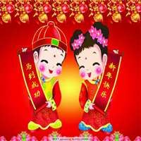问童子情侣头像 金童玉女拜年情侣头像