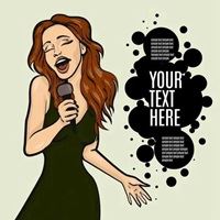 话筒头像图片（歌手头像女拿着话筒）